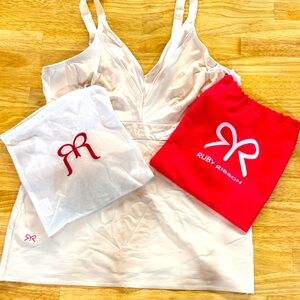 Ruby Ribbon Shaping Cami Tank Top Nude Size 36
